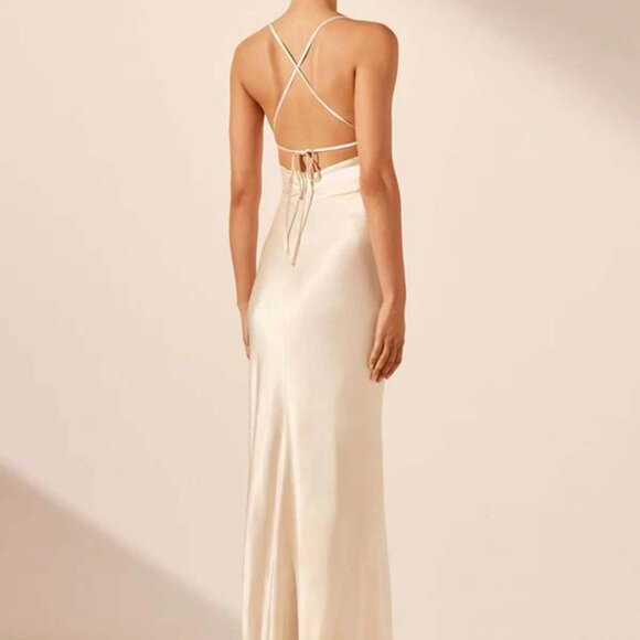 NWT Shona Joy La Lune Lace Back Maxi Dress Cream - Picture 2 of 4